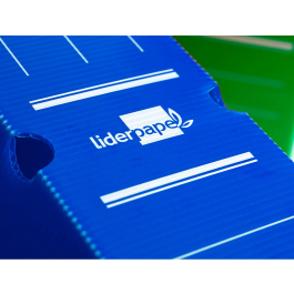 Liderpapel Caja archivo definitivo plástico azul 360x100x260 mm