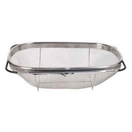 Cook Concept Escurridor con Asas Extensibles de Acero, Adaptable a Fregaderos, 34.5x24.5x11 cm