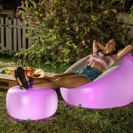 Pack Sillón Hinchable con LED Multicolor y Asiento Hinchable con LED Multicolor y Mando a Distancia InnovaGoods