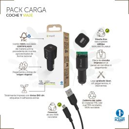 Cargador de coche eléctrico Muvit 1,2 m Negro