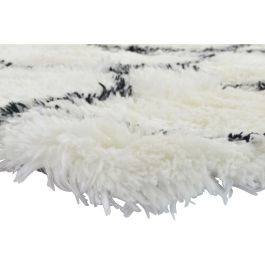 Alfombra Boho DKD Home Decor Blanco Negro 230 x 5 x 160 cm Alfombra Boho DKD Home Decor Blanco Negro 230 x 5 x 160 cm