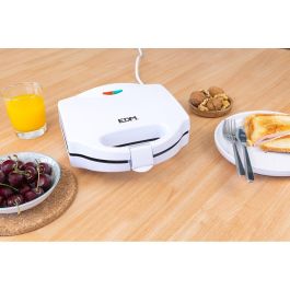 Edm Sandwichera Doble 750W, Blanco, Superficie Antiadherente, Cierre de Seguridad Edm Sandwichera Doble 750W, Blanco, Superficie Antiadherente, Cierre de Seguridad