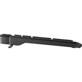 HP Compact Bluetooth keyboard supporting up to three devices, full-size layout, spill-resistant design, long battery life.