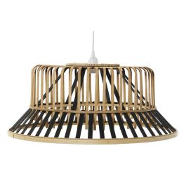 DKD Home Decor Lámpara de Techo Urban Marrón Negro Bambú 60 x 60 x 30 cm