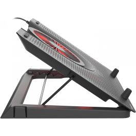GENESIS Oxid 550 Base Refrigeradora para Portátil 17.3" (43.9 cm) 5 Ventiladores 2800 RPM, Iluminación LED Roja, Negro