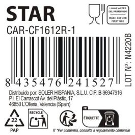 Inde Jumbo 450Cc 'Star' - Taza Grande de 450 ml Roja, 11.3 x 7.8 x 14 cm (6 Unidades)