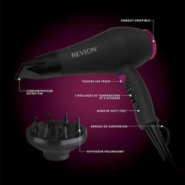 Revlon RVDR5251E Secador de Pelo Perfect Heat 2000W Motor AC 2 Velocidades Negro/Rosa