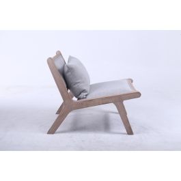 DKD Home Decor Butaca Moderno Gris Claro Natural 83 x 71.5 x 57 cm (2 Unidades) Poliester