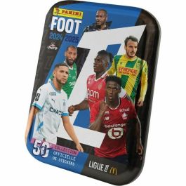 Panini PAN8051708022469 Caja Metálica Colección Fútbol Ligue 1 2024-2025 Edición McDonald's con 12 Bolsillos y 84 Cromos