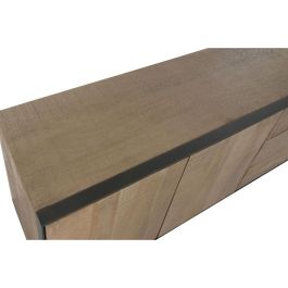 DKD Home Decor Mueble TV de Mango y Metal 180x44x55 cm Colección Sand Village Acabado Chorro de Arena