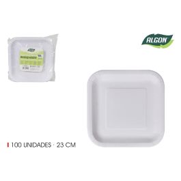 Set de 100 platos cuadrados de cartón natural 23 cm - Algon (10 Cajas) Precio: 36.49999969. SKU: B1EPYWEFTB