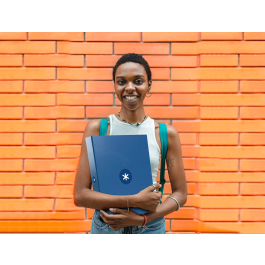 Antartik Carpeta 4 Anillas 40mm Mixtas A4 Forrada Color Azul Marino