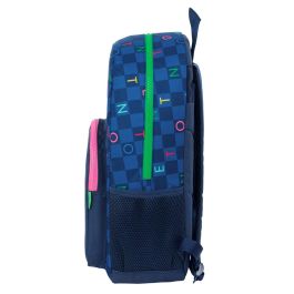 Mochila Escolar Benetton Damero Azul marino 30 x 46 x 14 cm