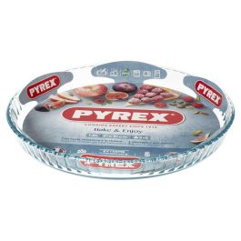 Pyrex Classic Molde Tarta Redondo Vidrio Transparente 30 cm, Resistente Rayones, Horno 300°C, Microondas y Lavavajillas