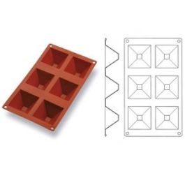 MATFER Oviflex Molde de Silicona para Pirámides, 6 Unidades, 7 cm x 7 cm x 4 cm, Gastronorm GN 1/3, Apto Horno y Congelador Precio: 36.3968. SKU: B17Z398LY7