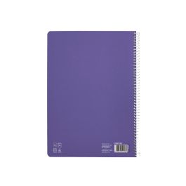 Cuaderno Espiral Liderpapel Din A4 Pautaguia Tapa Dura 80H 90 gr Cuadro Pautado 2,5 mm Color Lila 5 unidades