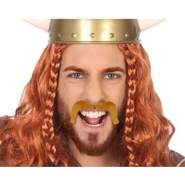 Bigote Pelirrojo Curvado Para Disfraz De Vikingo - Accesorio Vikingos Castaño Adulto