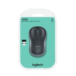 Logitech M185 Ratón Inalámbrico RF Plug & Play con Nano Receptor USB, Diseño Ergonómico, Batería hasta 1 Año, Gris