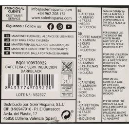 Quttin Cafetera 6 Servicios Inducción Darkblack (6 Unidades)