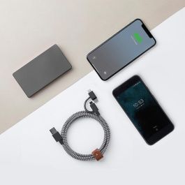 Native Union Belt Cable 3-en-1 Universal con Conectores Micro-USB, Lightning y USB-C 2 Metros para Carga Rápida
