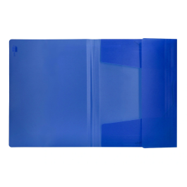Liderpapel Carpeta Gomas Tres Solapas Polipropileno DIN A4 Color Azul Translucido