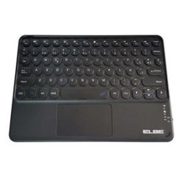 Elbe TE-103-BT Teclado Bluetooth Slim con Touchpad Negro, Compatible con Windows, iOS, Android