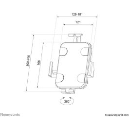 Neomounts WL15-625BL1 Soporte de Pared para Tablet 7.9-11" con Rotación 360°, Bloqueable (Tornillo Seguridad), VESA 100x100 - Negro