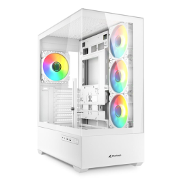 SHARKOON AK6 RGB Blanco Caja ATX con panel lateral de cristal y 4 ventiladores RGB preinstalados Precio: 107.49999975. SKU: B14R8BAGKE