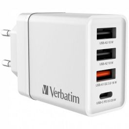 Verbatim Cargador Pared Gan 30 W 1Xusb-C Pd-1Xusb-A 3.0-2Xusb-A