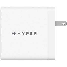Hyper HYPERJUICE Cargador GaN USB-C de 140W con Carga Rápida, 2 Puertos USB-C y Cable de 2m Blanco para Portátiles/Móviles
