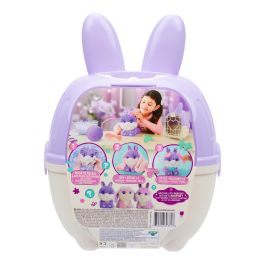 MOOSE Scruffa Luvs Bunnies 30331 - 3 Peluches Conejos para Rescatar y Lavar, Colores Morados con Detalles en Orejas, Juguete en Español para Niños +2 Años