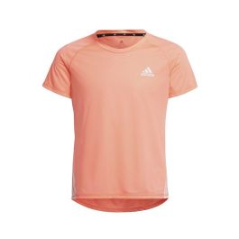 Camiseta de Manga Corta Infantil Adidas Aeroready 3 Bandas Salmón