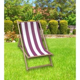 Jardin Prive Chilienne Biarritz Tulipán Rayas Blanco - Sillón Plegable Reclinable 4 Posiciones, Haya Sólida, Lona Algodón 210g, 120kg Jardin Prive Chilienne Biarritz Tulipán Rayas Blanco - Sillón Plegable Reclinable 4 Posiciones, Haya Sólida, Lona Algodón 210g, 120kg