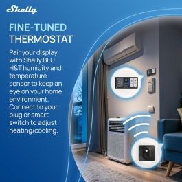 Panel de control Shelly WALL DISPLAY X2(BL)+BLUHT(BLK)