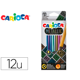 Carioca Lápices de Colores Metalizados Hexagonal Mina 3,3 mm Caja de 12 Colores Surtidos para Manualidades Precio: 4.49999968. SKU: B1BEZQTGBS