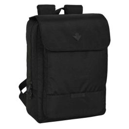 Safta Mochila con solapa portátil 13,3'' + USB Real Betis Balompié Premium Negra 29x39x12cm