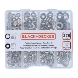 Surtido de arandelas planas y de seguridad black+decker Precio: 6.50000021. SKU: B19YDRYFKS