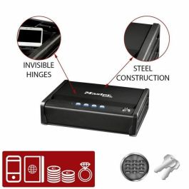 Master Lock Caja fuerte compacta de alta seguridad, apertura dual: código electrónico y llave, Acero 2.3 L
