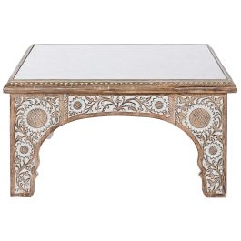 Mesa Centro Indio DKD Home Decor Natural Blanco 81 x 45 x 81 cm