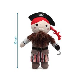 KioKids Peluche Pirata Aventurero de Tela Multicolor 33 cm. Juguete de Poliéster Suave y Auténtico para Fomentar Juegos de Roles en Niños +10 Meses