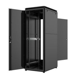 Lanview Rack Cabinet 19" 32U para Servidores y Cableado 600x800mm, Puertas de Cristal y Metal, Paneles Laterales Desmontables