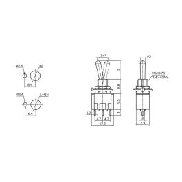 Edm Conmutador unipolar on/on 3A 250V, 6.5A, Hierro/Metal
