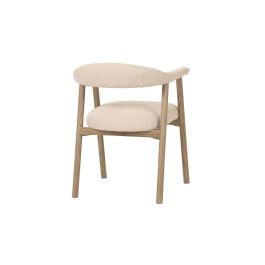 DKD Home Decor Top chairs 2c24 Sillón Horeca de Fresno y Poliéster Blanco 56 x 75 x 57 cm