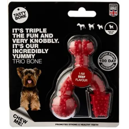 Tasty Bone Trio Bone Juguete Sabor Ternera Precio: 10.69000031. SKU: B12HQ3SZKV