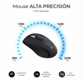 Subblim SUBKBC-DCOPW2 Teclado y Ratón Combo Dual Prowave Office Ergonómicos Inalámbricos Bluetooth 5.3 USB Recargables Teclas Silenciosas Negro