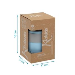 KioKids Termo Papillero De Acero Inoxidable 500 mL Con Cuchara Azul