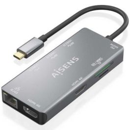 AISENS - USB-C DOCK 9 EN 1, USB-C A 2xHDMI, 1xRJ45, 2xUSB-A USB3.0, 1xUSB-A USB2.0, 1xUSB-C PD, 1xSD, 1xMICRO SD, GRIS, 15CM Precio: 27.89000027. SKU: B14TA7FN9Q