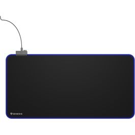 GENESIS Boron 500 XXL RGB Alfombrilla de Ratón Gaming, Negra, con Iluminación LED RGB Multicolor, 800x400mm para Escritorio Completo