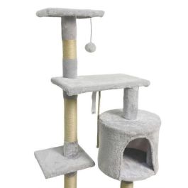 Paloma ALC10A Rascador para gatos gris, 40x40x114 cm, con 3 plataformas, 1 cuerda, 1 nicho y postes rascadores Paloma ALC10A Rascador para gatos gris, 40x40x114 cm, con 3 plataformas, 1 cuerda, 1 nicho y postes rascadores