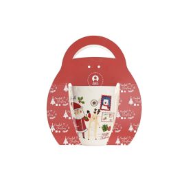 DKD Home Decor Taza de Navidad Tradicional de Porcelana 330 ml Roja, Verde y Blanca apta microondas y lavavajillas (12 Unidades)